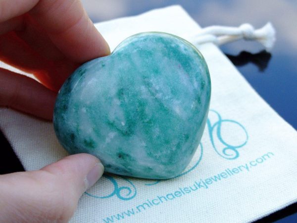 Amazonite Carved Heart Natural Gemstone Michael's UK Jewellery