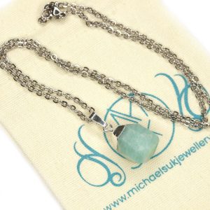 Amazonite Drop Pendant Natural Gemstone Necklace Michael's UK Jewellery