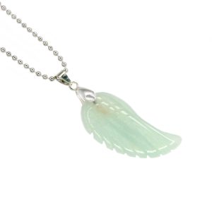 Amazonite Natural Gemstone Angel Wing Pendant Necklace Michael's UK Jewellery