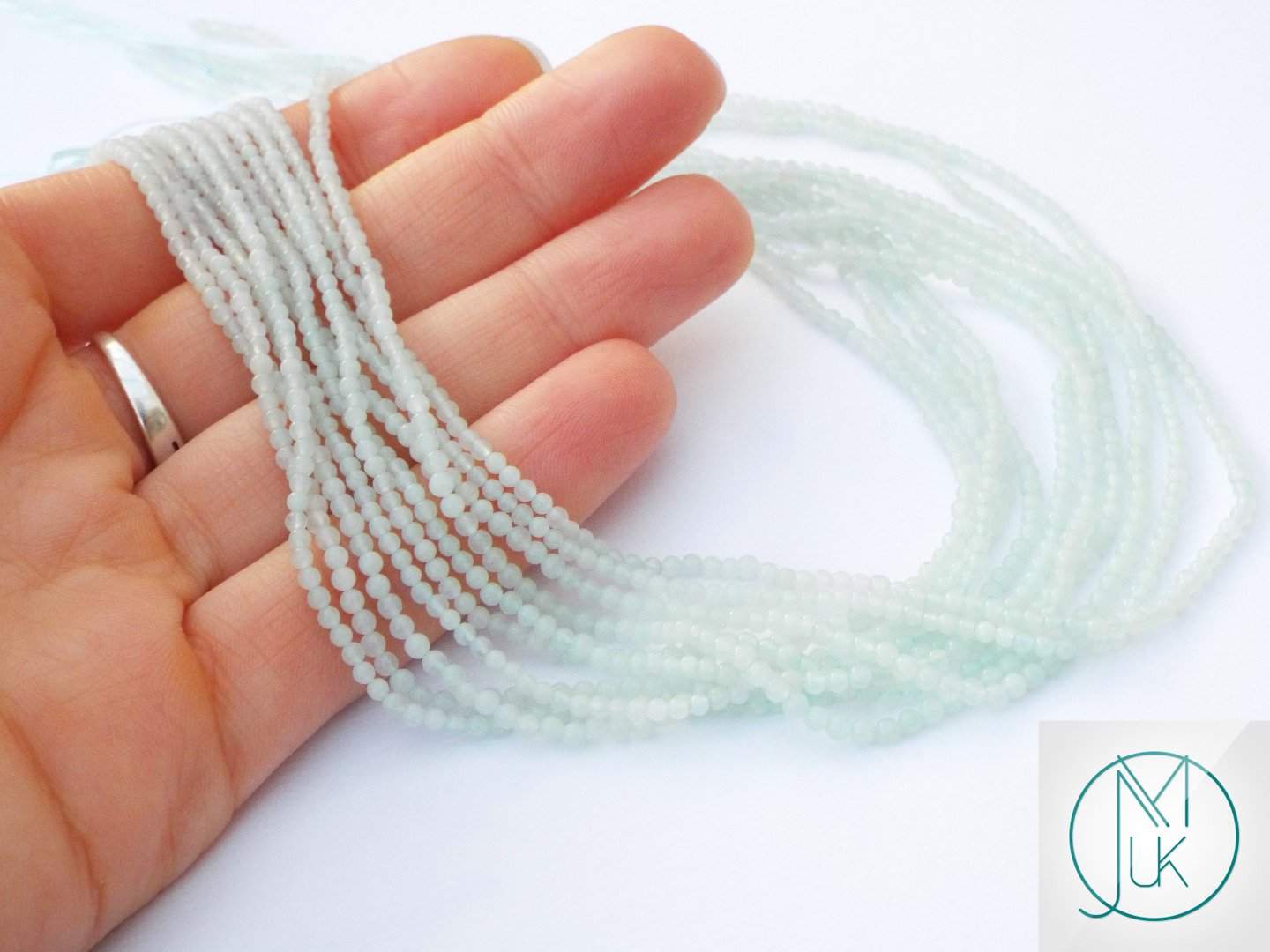 Amazonite Natural Gemstone Round Beads 2mm strand (approx. 180 beads) Michael's UK Jewellery