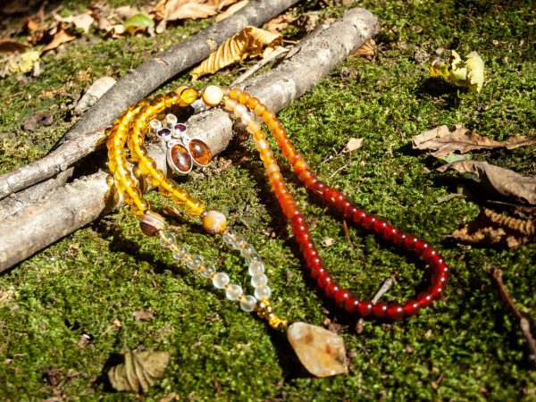 Amber Gemstone Jewellery Set | Zen Mala Necklace | Prayer | mine to mind