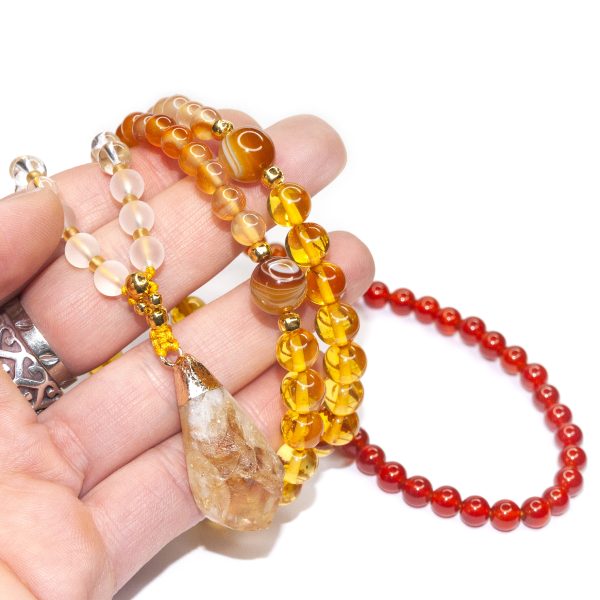 Amber Gemstone  Jewellery Set | Zen Mala Necklace | Prayer | - Image 4