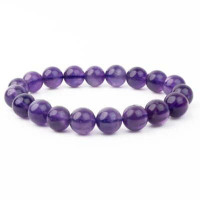 Amethyst AA Grade 10mm Natural Gemstone Bracelet 6-9'' Elasticated Michael's UK Jewellery