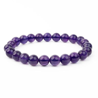Amethyst AA Grade Natural Gemstone Bracelet 6-9'' Elasticated Michael's UK Jewellery