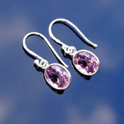 Amethyst Natural Gemstone 925 Sterling Silver Earrings Michael's UK Jewellery