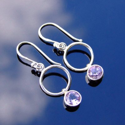 Amethyst Natural Gemstone 925 Sterling Silver Earrings Michael's UK Jewellery