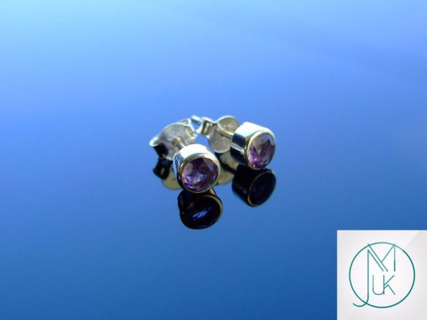 Amethyst Natural Gemstone 925 Sterling Silver Earrings Michael's UK Jewellery