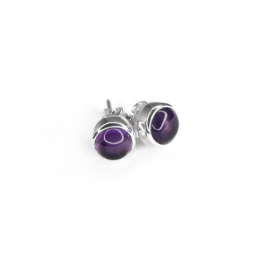 Amethyst Natural Gemstone 925 Sterling Silver Earrings Michael's UK Jewellery
