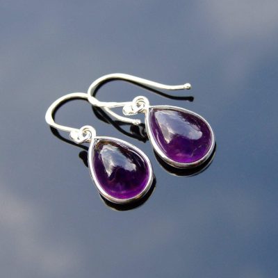 Amethyst Natural Gemstone 925 Sterling Silver Earrings Michael's UK Jewellery