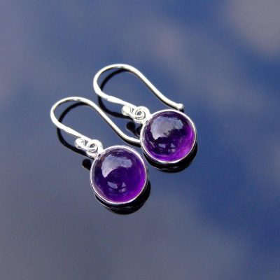 Amethyst Natural Gemstone 925 Sterling Silver Earrings Michael's UK Jewellery