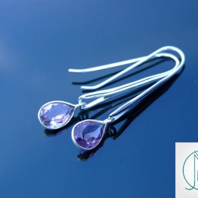 Amethyst Natural Gemstone 925 Sterling Silver Earrings Michael's UK Jewellery