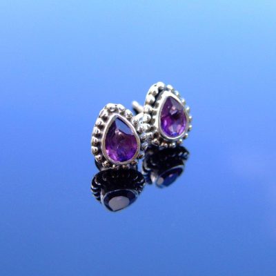 Amethyst Natural Gemstone 925 Sterling Silver Earrings Michael's UK Jewellery