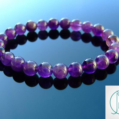 Amethyst Natural Gemstone Bracelet 6-9'' Elasticated Michael's UK Jewellery