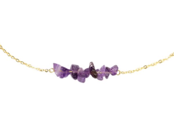 Amethyst Natural Gemstone Chip Necklace Michael's UK Jewellery