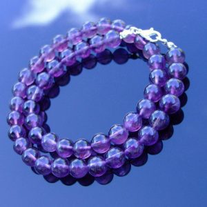 Amethyst Natural Gemstone Necklace 8mm Beaded 16-30inch Michael's UK Jewellery