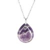 Gemstone Necklace Amethyst Tear Pendant Natural beads mouse
