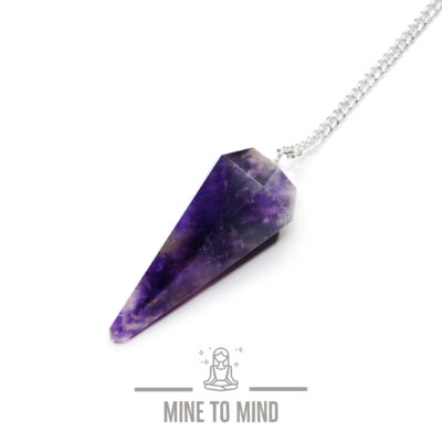Amethyst Pendulum Gemstone for Dowsing Scrying Divination Meditation mine to mind beadsmouse.co.uk