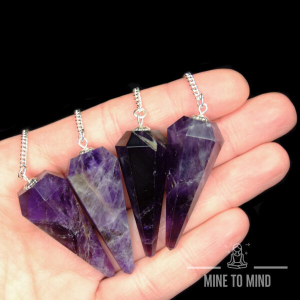 Amethyst Pendulum Gemstone for Dowsing Scrying Divination Meditation mine to mind beadsmouse.co.uk