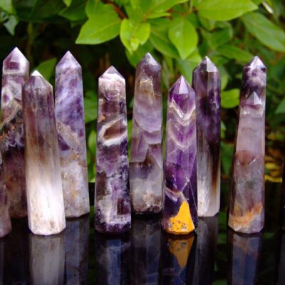 Amethyst Tower Polished Natural Gemstone Crystal Obelisk Michael's UK Jewellery