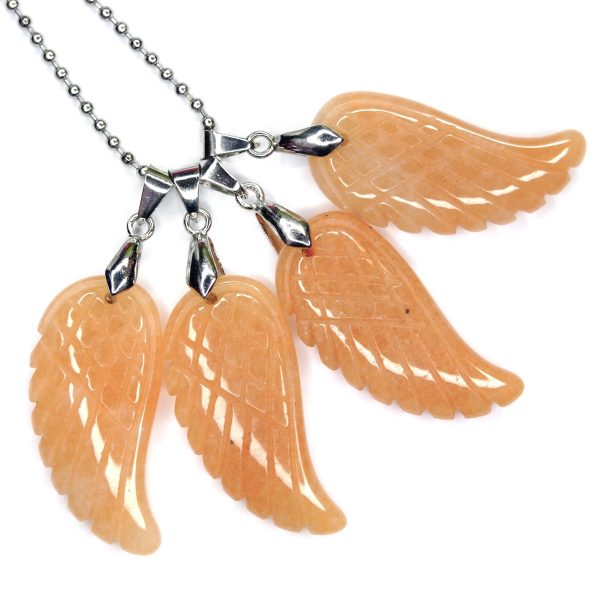 Red Aventurine Angel Wing Necklace Natural Gemstone Pendant - Image 2