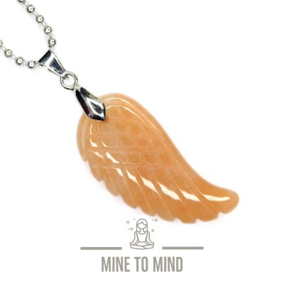Angel Wing Necklace Red Aventurine beads mouse mine to mind