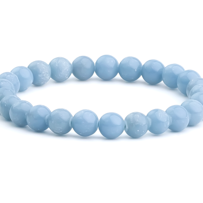 Angelite Natural Gemstone Bracelet 6-9'' Elasticated Michael's UK Jewellery
