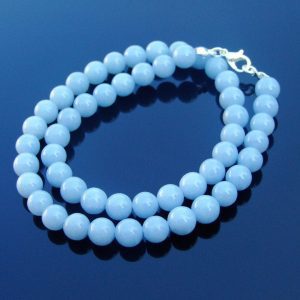 Angelite Natural Gemstone Necklace 8mm Beaded 16-30inch Michael's UK Jewellery