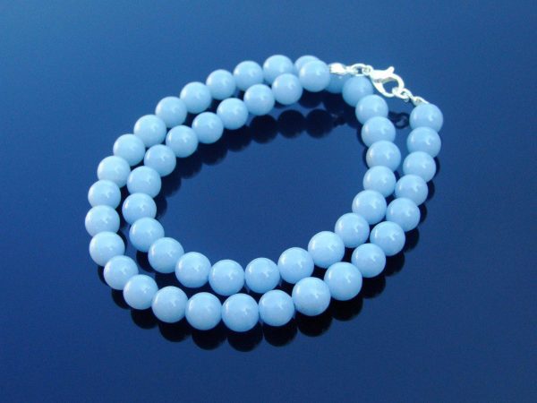 Angelite Natural Gemstone Necklace 8mm Beaded 16-30inch Michael's UK Jewellery