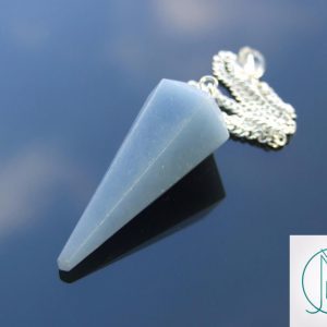 Angelite Pendulum Natural Gemstone Divination Wicca beads mouse