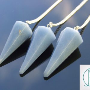 Angelite Pendulum Natural Gemstone for Dowsing Scrying Divination Meditation Michael's UK Jewellery