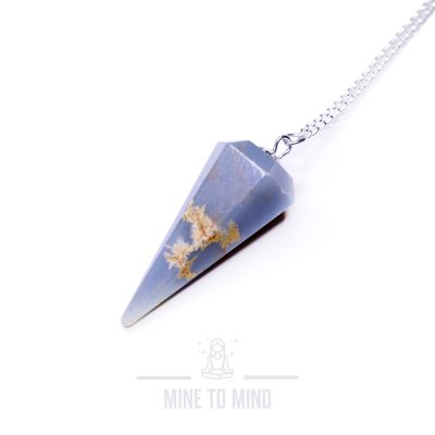 Angelite Pendulum Natural Gemstone for Dowsing Scrying Divination minetomind.com beadsmouse.co.uk