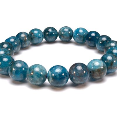 Apatite 10mm Natural Gemstone Bracelet 6-9'' Elasticated Michael's UK Jewellery