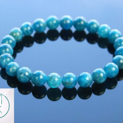 Apatite Natural Gemstone Bracelet 6-9'' Elasticated Michael's UK Jewellery