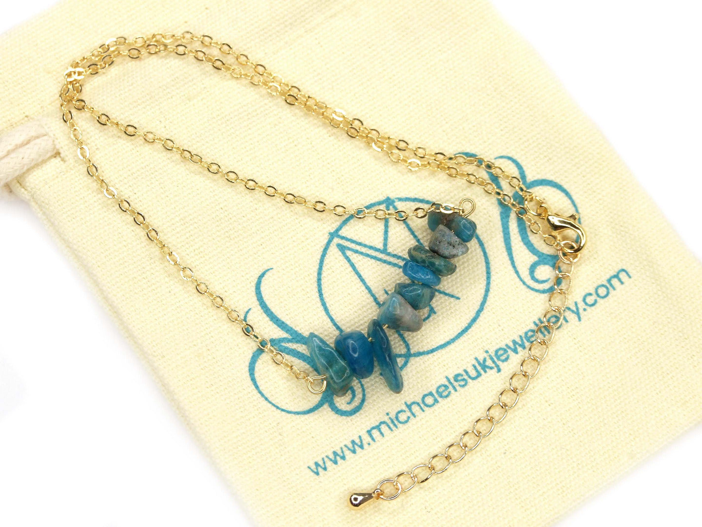 Apatite Natural Gemstone Chip Necklace Michael's UK Jewellery