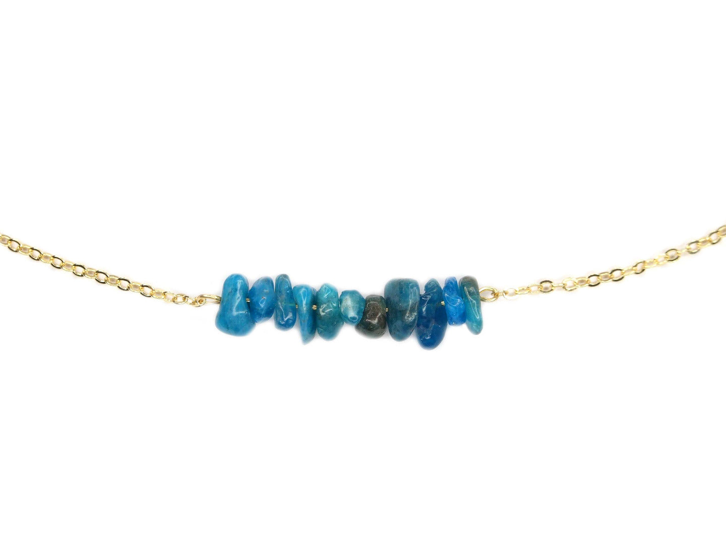 Apatite Natural Gemstone Chip Necklace Michael's UK Jewellery