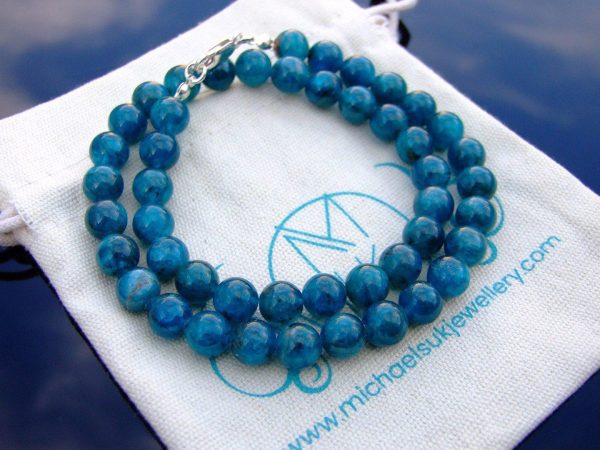 Apatite Natural Gemstone Necklace 8mm Beaded 16-30inch Michael's UK Jewellery