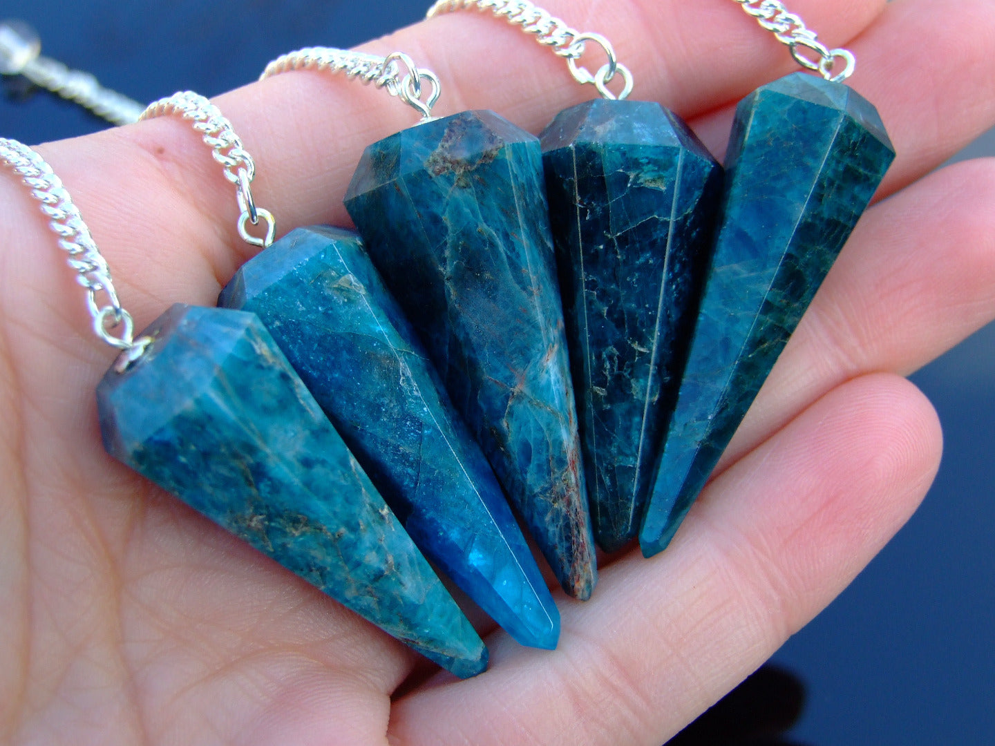 Apatite Natural Gemstone Point Pendulum Michael's UK Jewellery