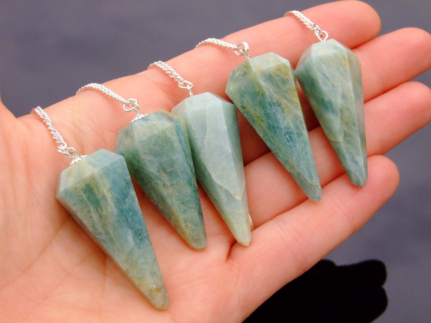 Aquamarine Pendulum Natural Gemstone for Dowsing Scrying Divination Meditation Michael's UK Jewellery