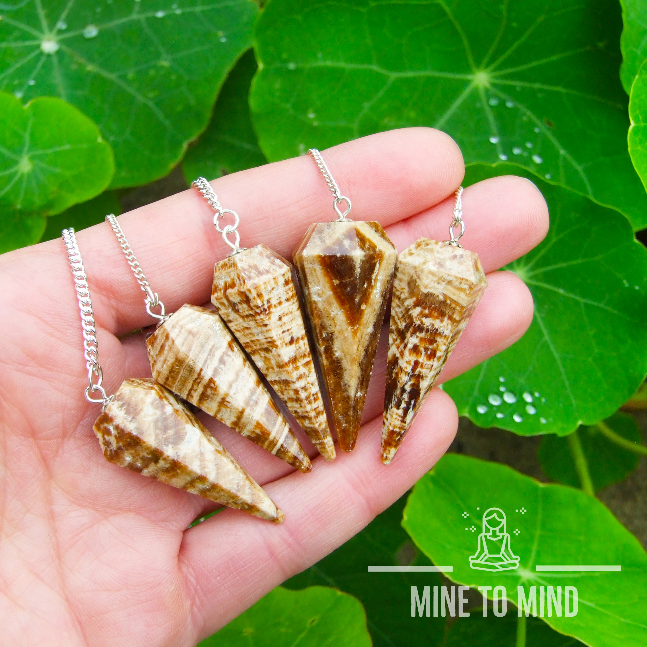 Aragonite Gemstone Pendulum for Dowsing Divination Wicca mine to mind