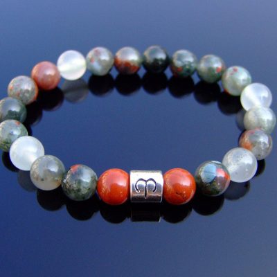 Aries Red Jasper Bloodstone Birthstone Bracelet 6-9'' Elasticated Healing Stone Michael's UK Jewellery
