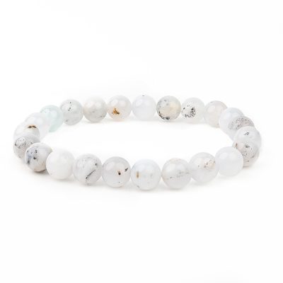 Australia Chalcedony Natural Gemstone Bracelet 6-9'' Elasticated Michael's UK Jewellery