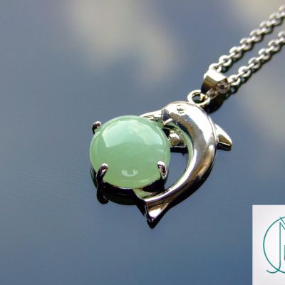 Aventurine Necklace Dolphin Pendant Natural Gemstone With Pouch Michael's UK Jewellery