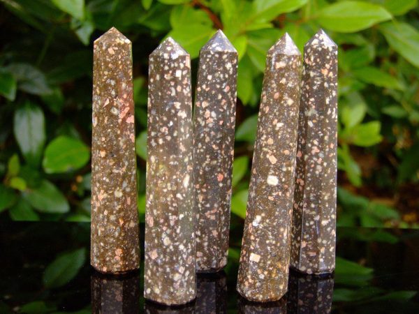 Azubalite Jasper Spotty Tower Polished Natural Gemstone Crystal Obelisk Michael's UK Jewellery