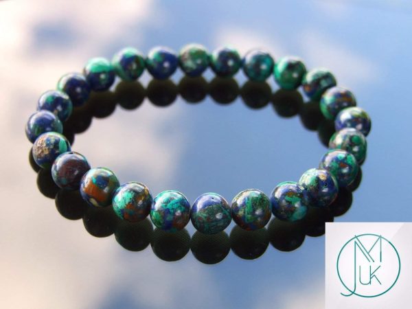 Azurite Natural Gemstone Bracelet 6-9'' Elasticated Michael's UK Jewellery