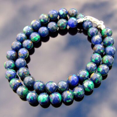 Azurite Natural Gemstone Necklace 8mm Beaded 16-30inch Michael's UK Jewellery