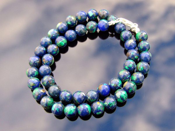 Azurite Natural Gemstone Necklace 8mm Beaded 16-30inch Michael's UK Jewellery