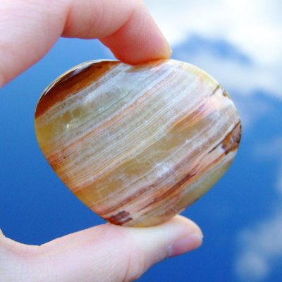 Banded Onyx Carved Heart Natural Gemstone Michael's UK Jewellery
