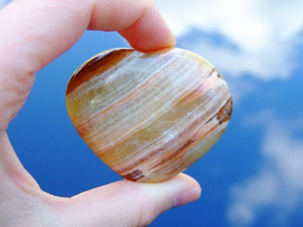 Banded Onyx Carved Heart Natural Gemstone Michael's UK Jewellery