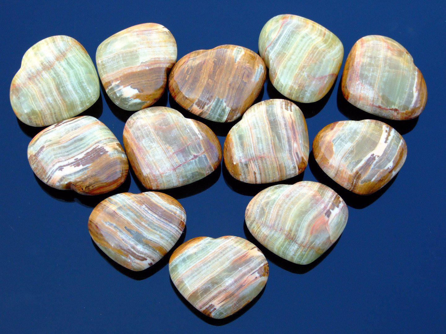 Banded Onyx Carved Heart Natural Gemstone Michael's UK Jewellery
