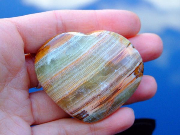 Banded Onyx Carved Heart Natural Gemstone Michael's UK Jewellery